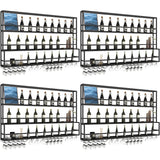 Black Metal Floating Stackable Wall Mounted Wine Rack Image - 39