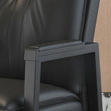 Black Metal Frame Leather Lounge Ergonomic Office Chair Image - 11