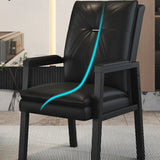 Black Metal Frame Leather Lounge Ergonomic Office Chair Image - 12