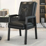 Black Metal Frame Leather Lounge Ergonomic Office Chair Image - 2