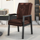 Black Metal Frame Leather Lounge Ergonomic Office Chair Image - 3