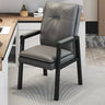 Black Metal Frame Leather Lounge Ergonomic Office Chair Image - 5