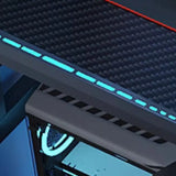 Black Metal Gaming Desk with CPU Storage Image - 5