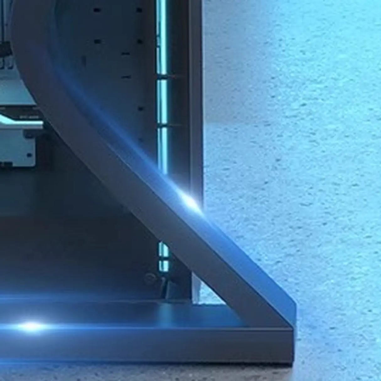 Black Metal Gaming Desk with CPU Storage Image - 6