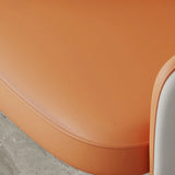 Black Metal Leg Curved Upholstered Arm Dining Chair Image - 3
