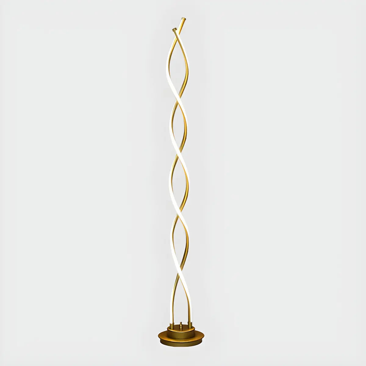 Black Metal Modern Spiral LED Living Room Floor Lamp Image - 7