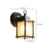 Black Metal Outdoor Vintage Lantern Wall Sconce  #size