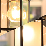 Black Metal Outdoor Vintage Lantern Wall Sconce  Image - 8