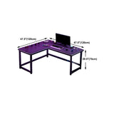 Black Metal Sledge Wooden L-Shaped Writing Desk Image - 15