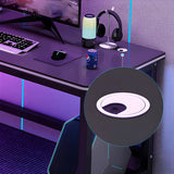 Black Metal Sledge Wooden L-Shaped Writing Desk Image - 6