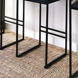 Black Metal Square Upholstered Barstool for Counters Image - 15