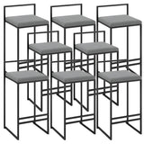 Black Metal Square Upholstered Barstool for Counters Image - 17