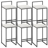 Black Metal Square Upholstered Barstool for Counters Image - 25
