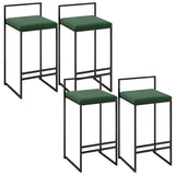 Black Metal Square Upholstered Barstool for Counters Image - 29