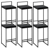Black Metal Square Upholstered Barstool for Counters Image - 6