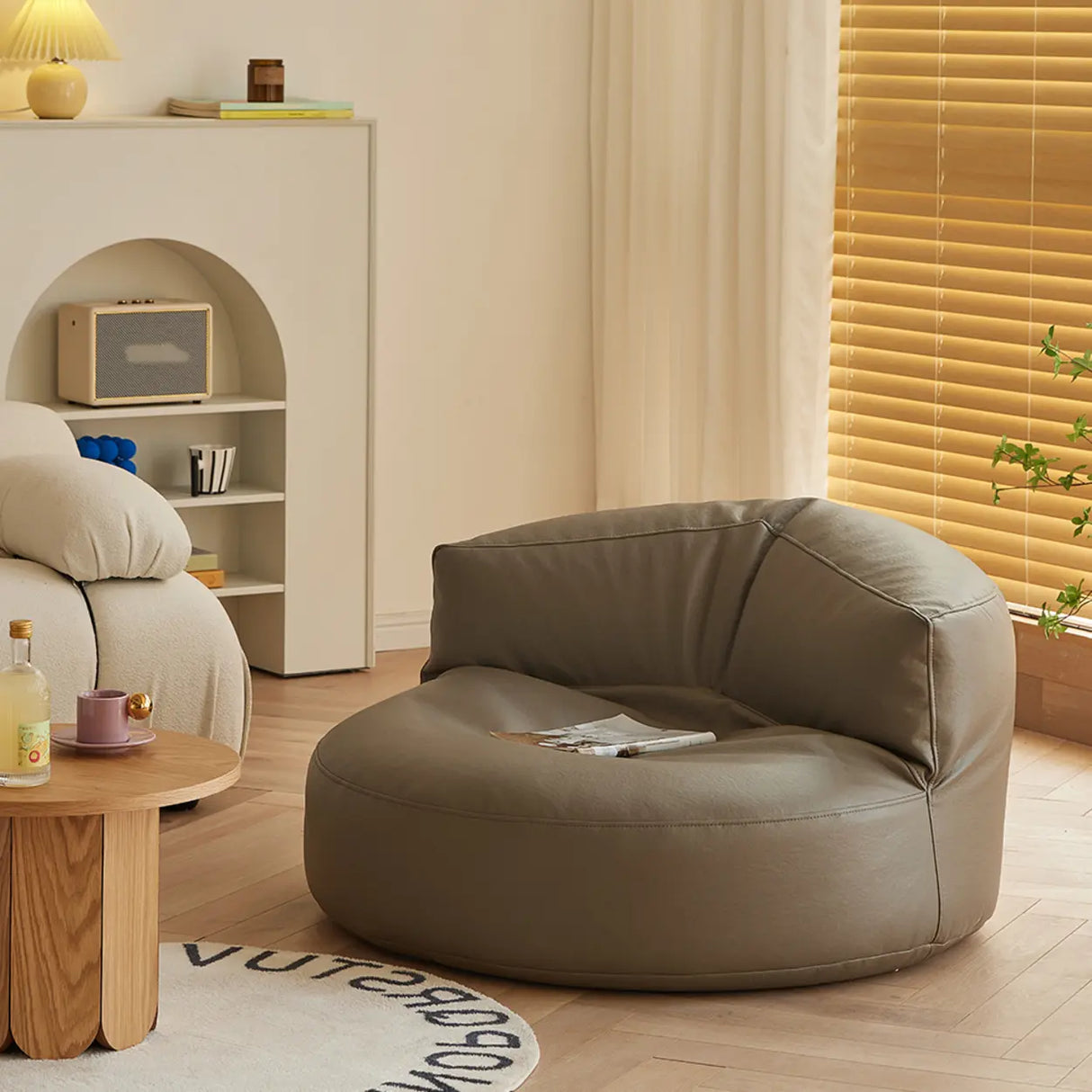 Black Microfiber Leather Side Chair with Fixed Back Image - 11