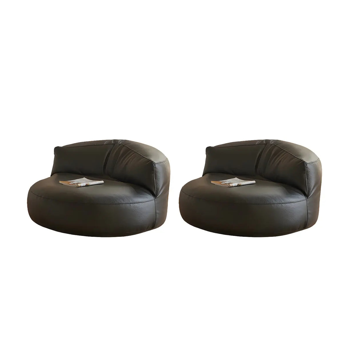 Black Microfiber Leather Side Chair with Fixed Back Image - 17