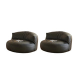 Black Microfiber Leather Side Chair with Fixed Back Image - 17