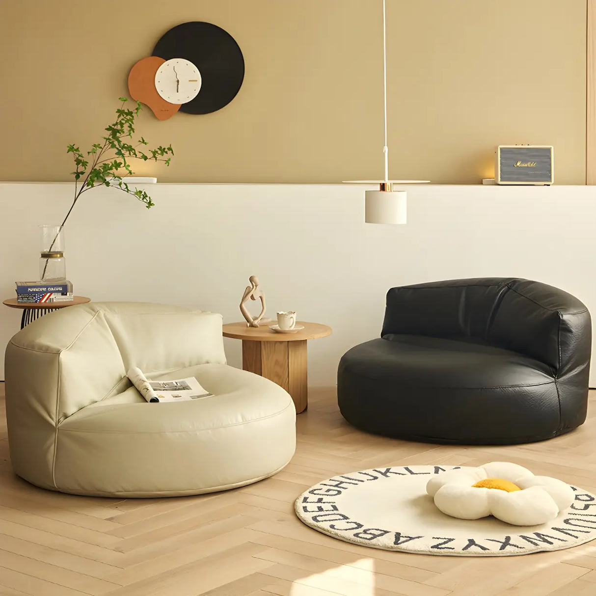 Black Microfiber Leather Side Chair with Fixed Back Image - 20