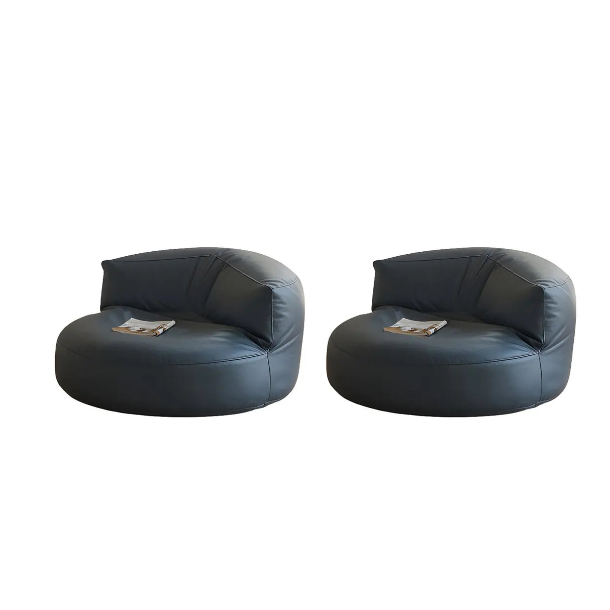 Black Microfiber Leather Side Chair with Fixed Back Image - 21