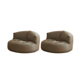 Black Microfiber Leather Side Chair with Fixed Back Image - 22