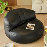 Black Microfiber Leather Side Chair with Fixed Back Image - 6
