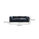 Black Microfiber Leather Silver Frame 3-Seater Sofa Image - 16