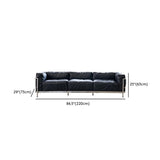 Black Microfiber Leather Silver Frame 3-Seater Sofa Image - 17