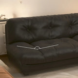 Black Milk Fleece Tufted Back Memory Foam Fill Loveseat Image - 12
