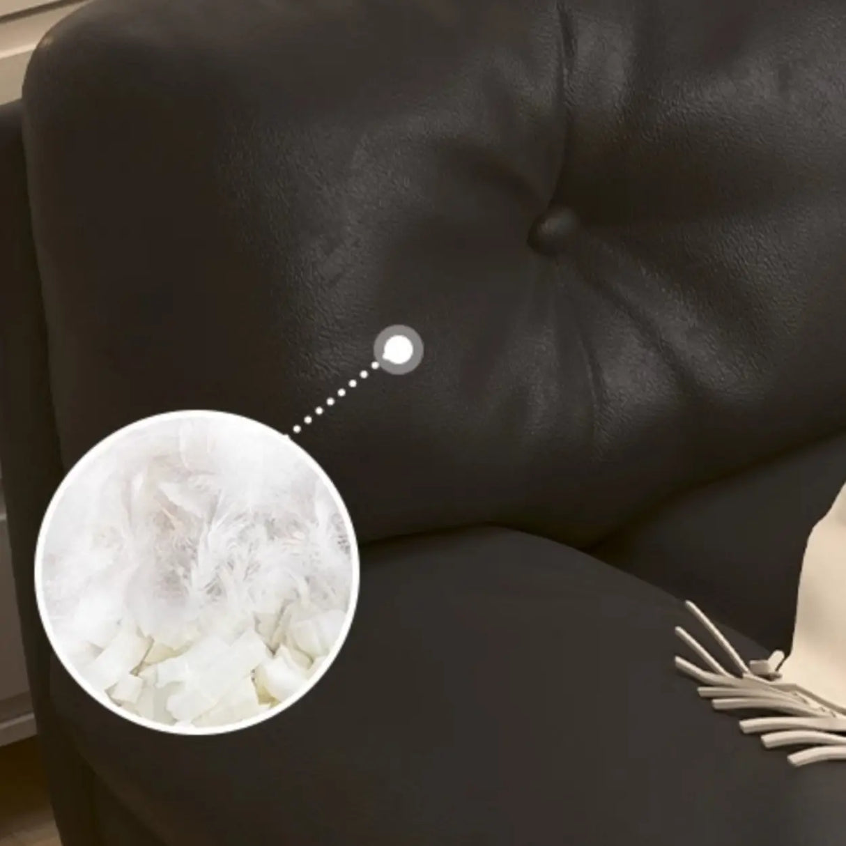 Black Milk Fleece Tufted Back Memory Foam Fill Loveseat Image - 14