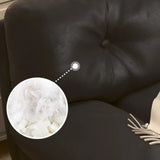Black Milk Fleece Tufted Back Memory Foam Fill Loveseat Image - 14