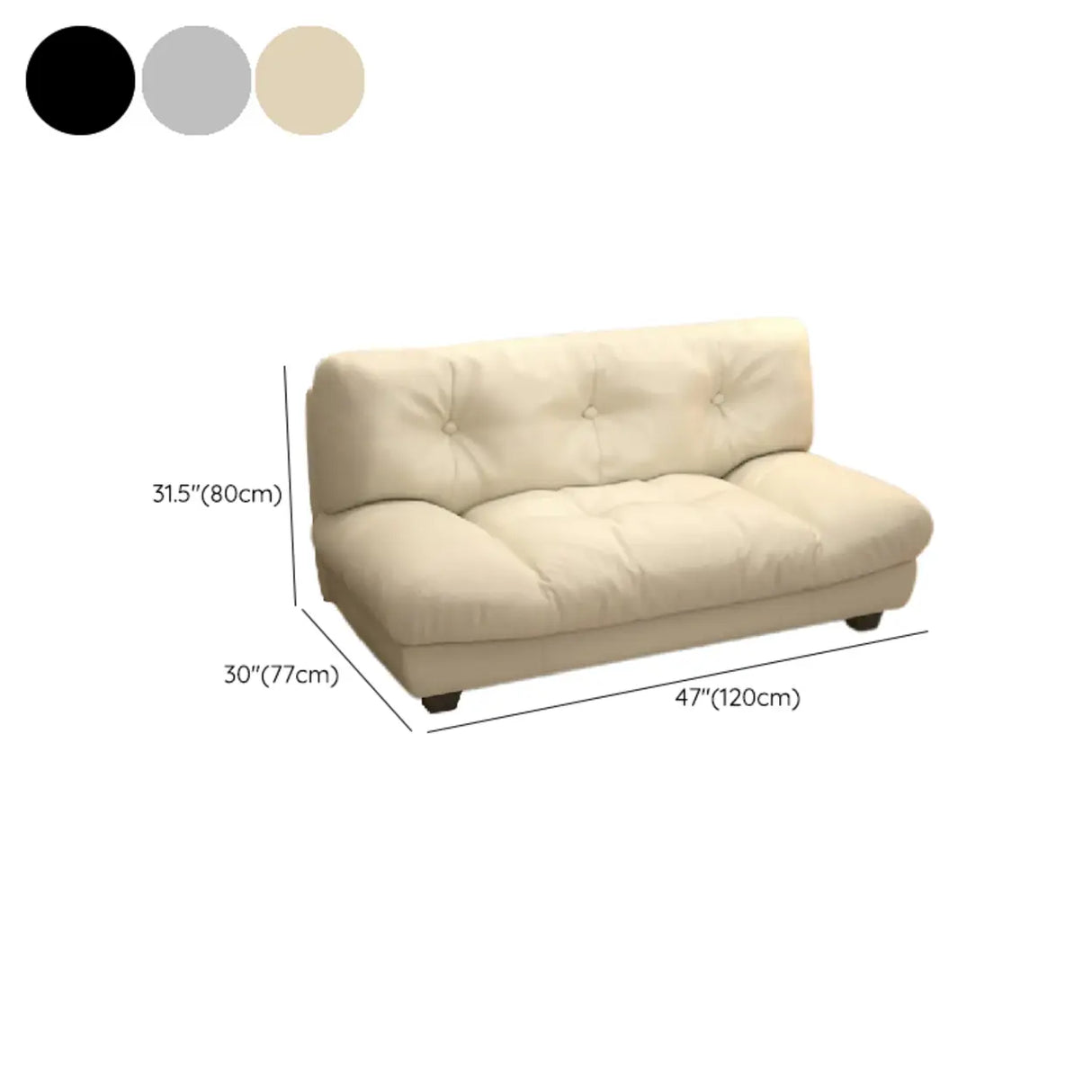 Black Milk Fleece Tufted Back Memory Foam Fill Loveseat 