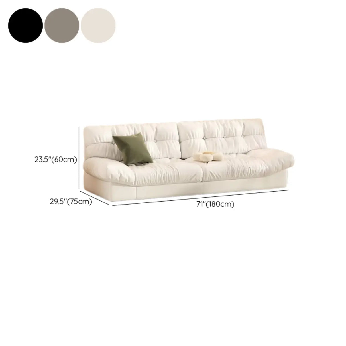Black Milk Fleece Tufted Back Memory Foam Fill Loveseat Image - 18