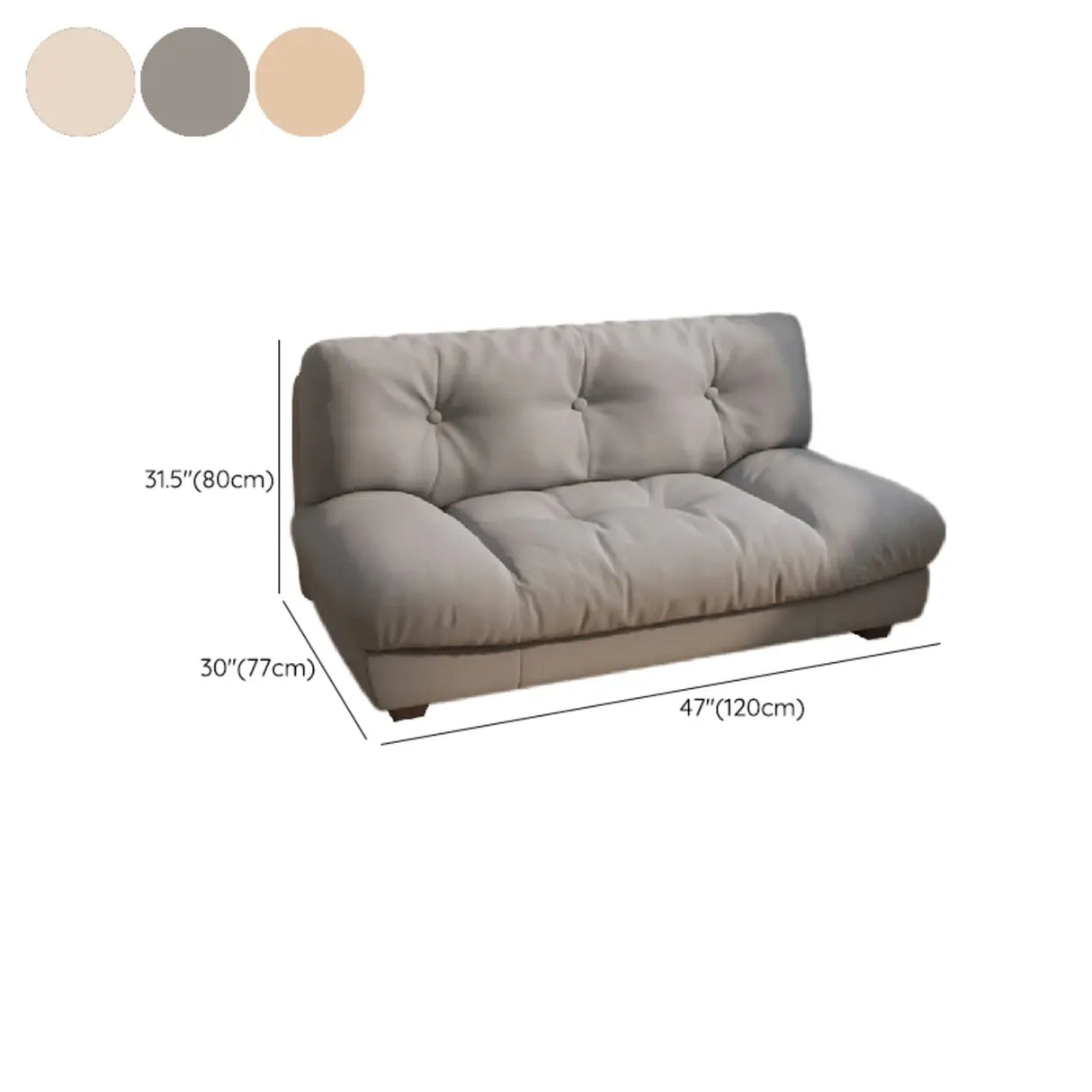 Black Milk Fleece Tufted Back Memory Foam Fill Loveseat Image - 19