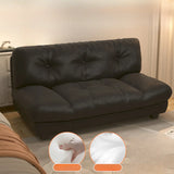 Black Milk Fleece Tufted Back Memory Foam Fill Loveseat Image - 5