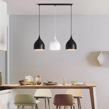 Black Modern 3-Light Teardrop Island Hanging Light Image - 2