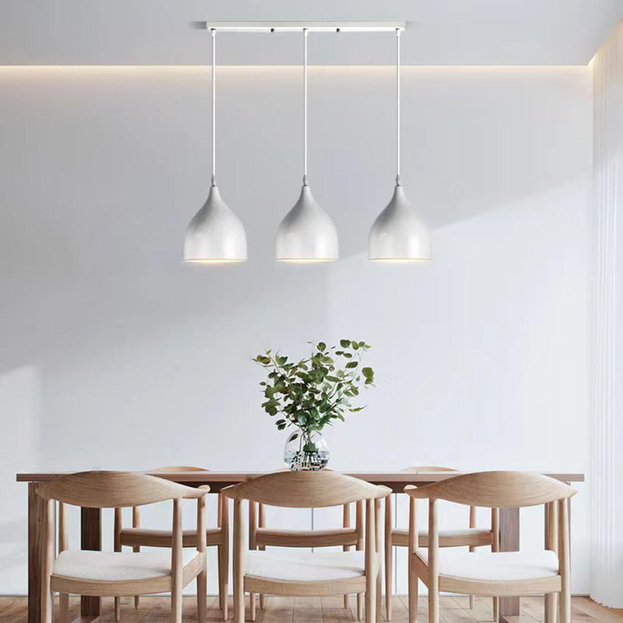 Black Modern 3-Light Teardrop Island Hanging Light Image - 3