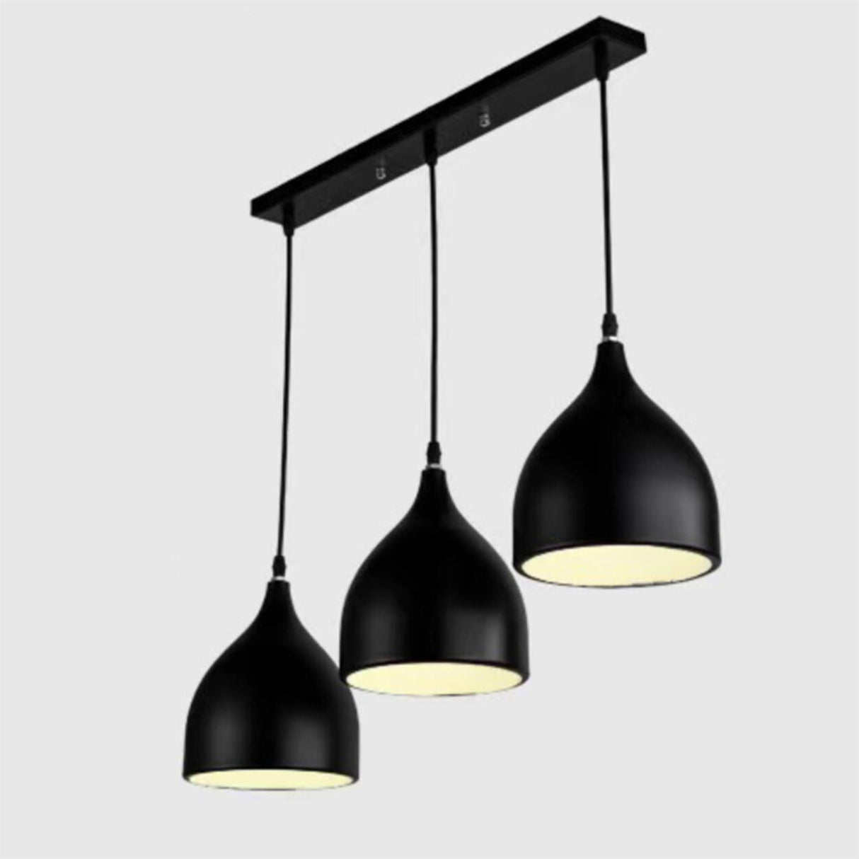 Black Modern 3-Light Teardrop Island Hanging Light Image - 6