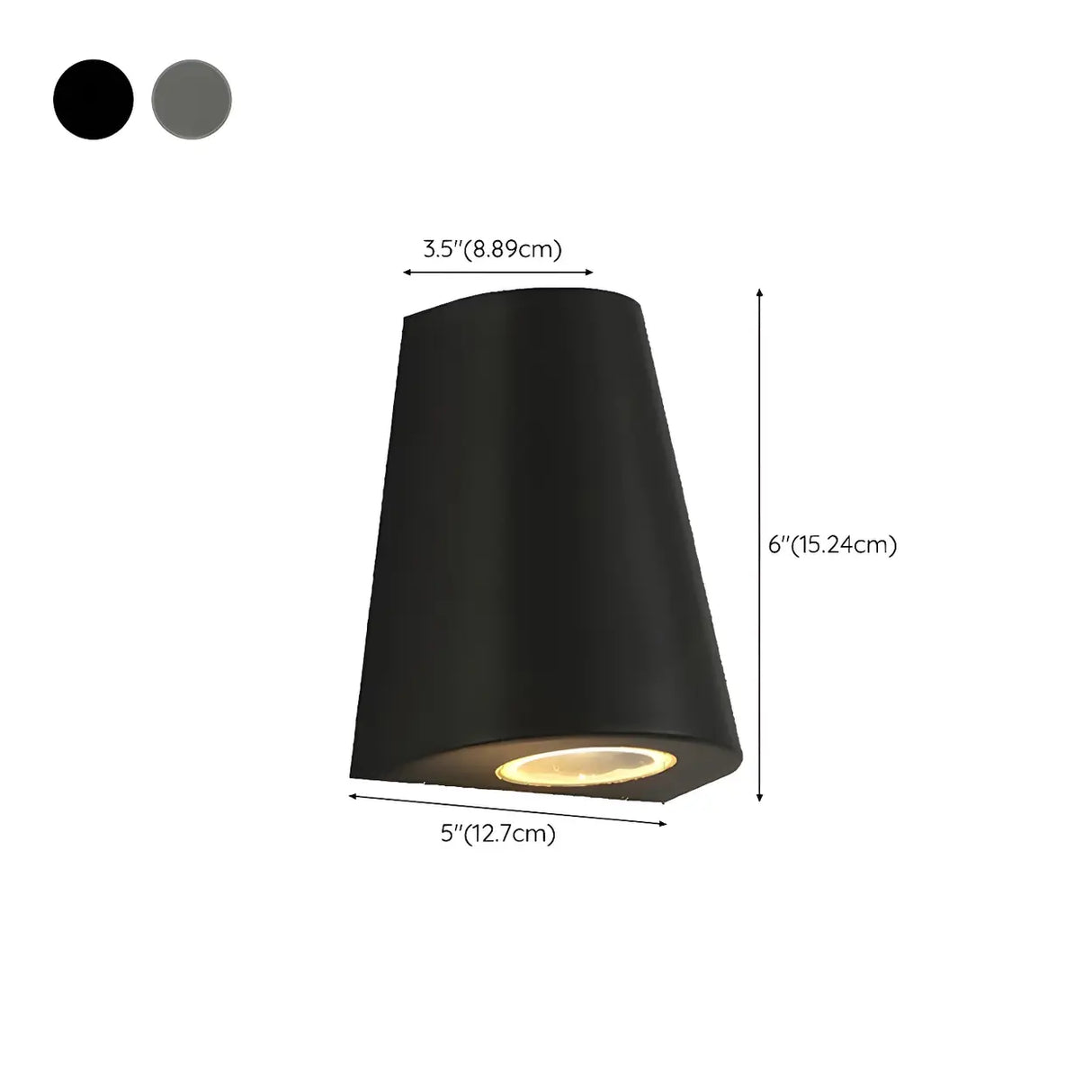 Black Modern Cone Metal Exterior LED Wall Light 
