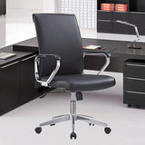 Black Modern Ergonomic Leather Office Chair with Arms Image - 1