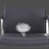 Black Modern Ergonomic Leather Office Chair with Arms Image - 12