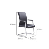 Black Modern Ergonomic Leather Office Chair with Arms Image - 15