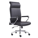 Black Modern Ergonomic Leather Office Chair with Arms Image - 2