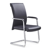 Black Modern Ergonomic Leather Office Chair with Arms Image - 5