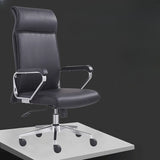 Black Modern Ergonomic Leather Office Chair with Arms Image - 6