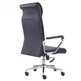 Black Modern Ergonomic Leather Office Chair with Arms Image - 7