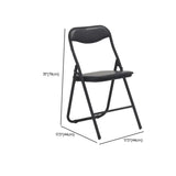 Black Modern Foldable Armless Metal Task Office Chair #size