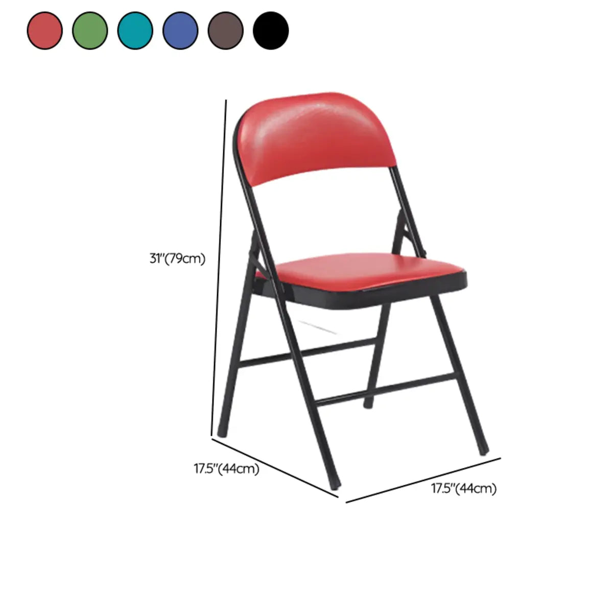 Black Modern Foldable Armless Metal Task Office Chair Image - 14