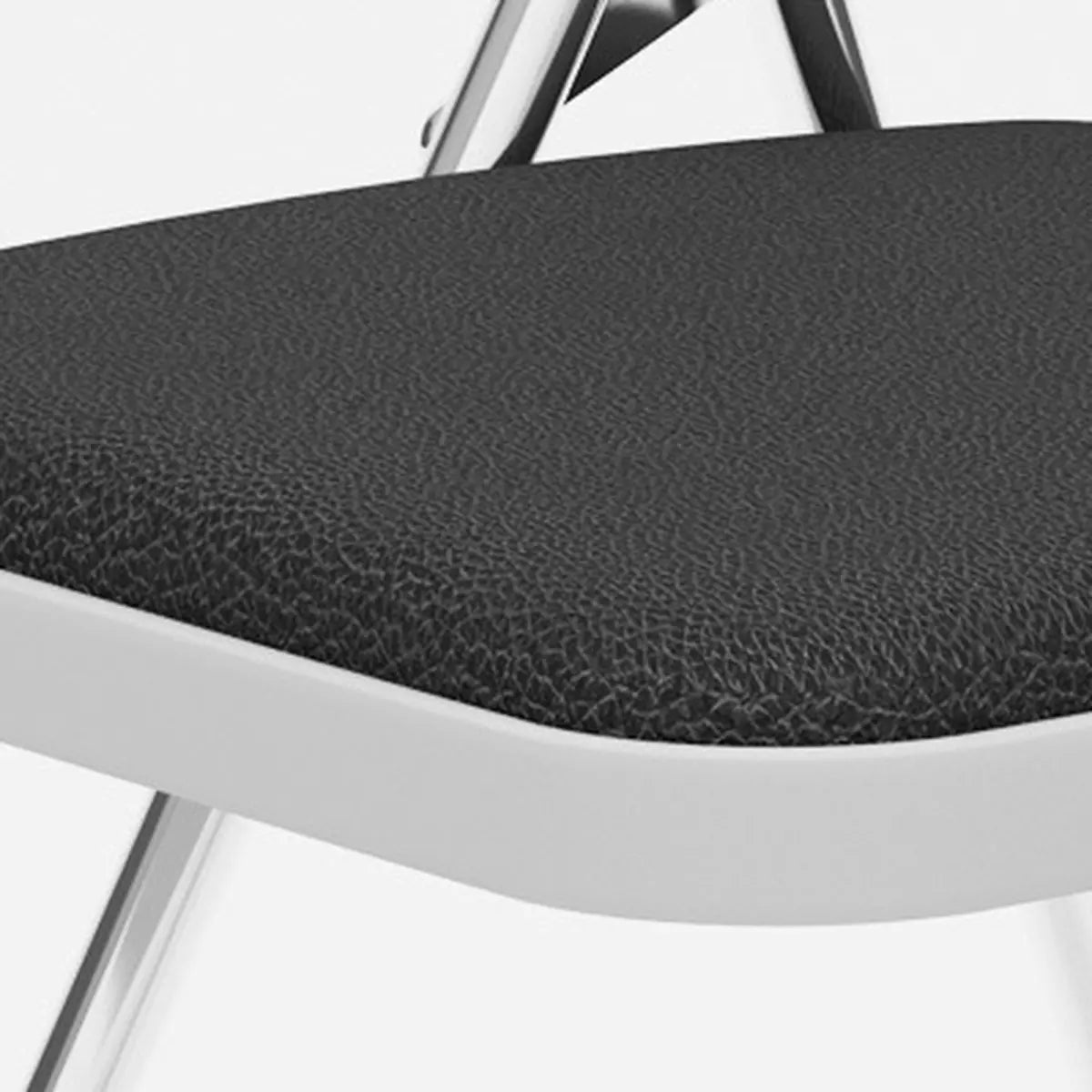 Black Modern Foldable Armless Metal Task Office Chair Image - 4