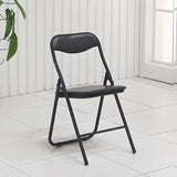 Black Modern Foldable Armless Metal Task Office Chair Image - 7